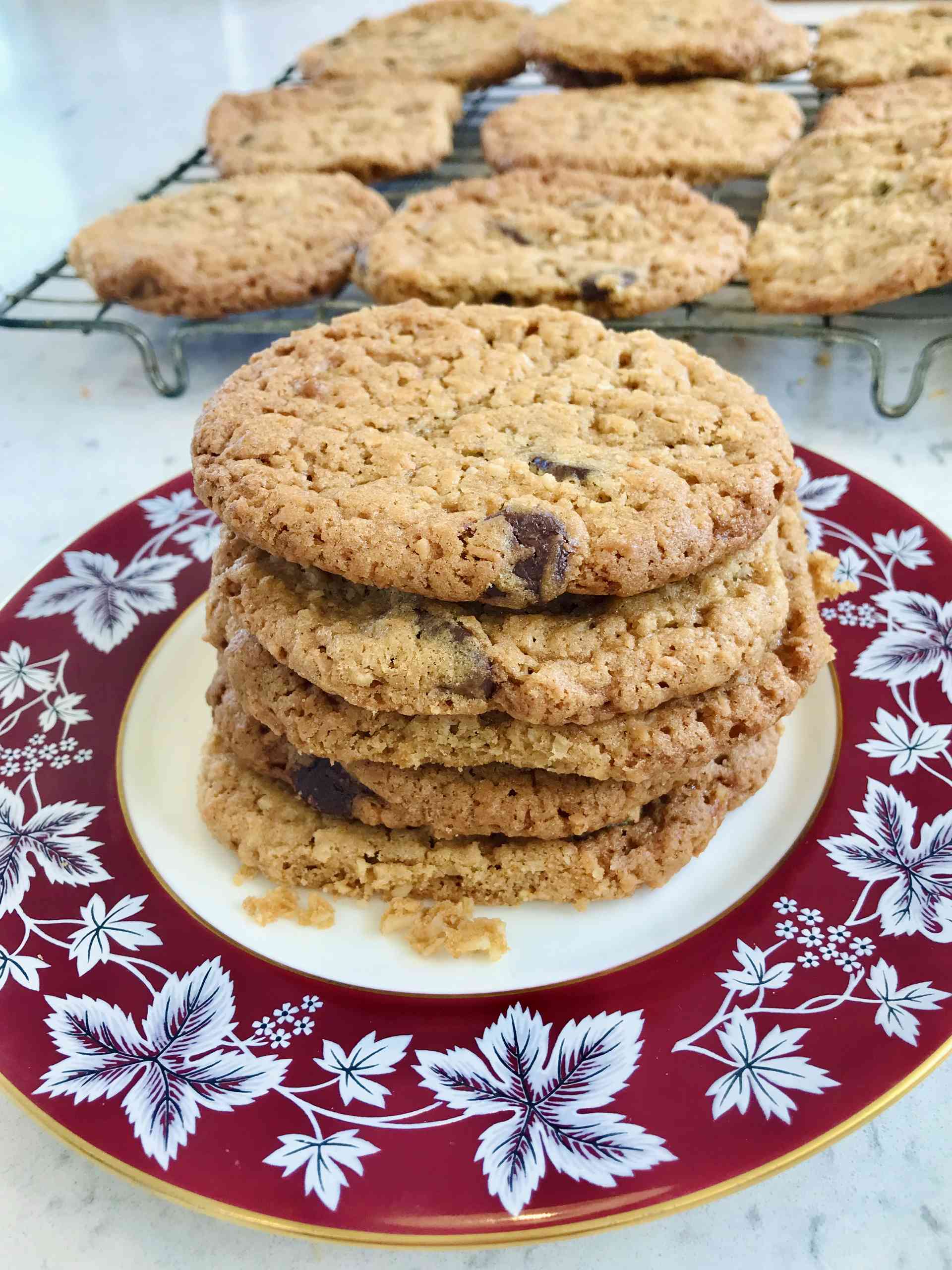 Chocolate cookies on a plate.