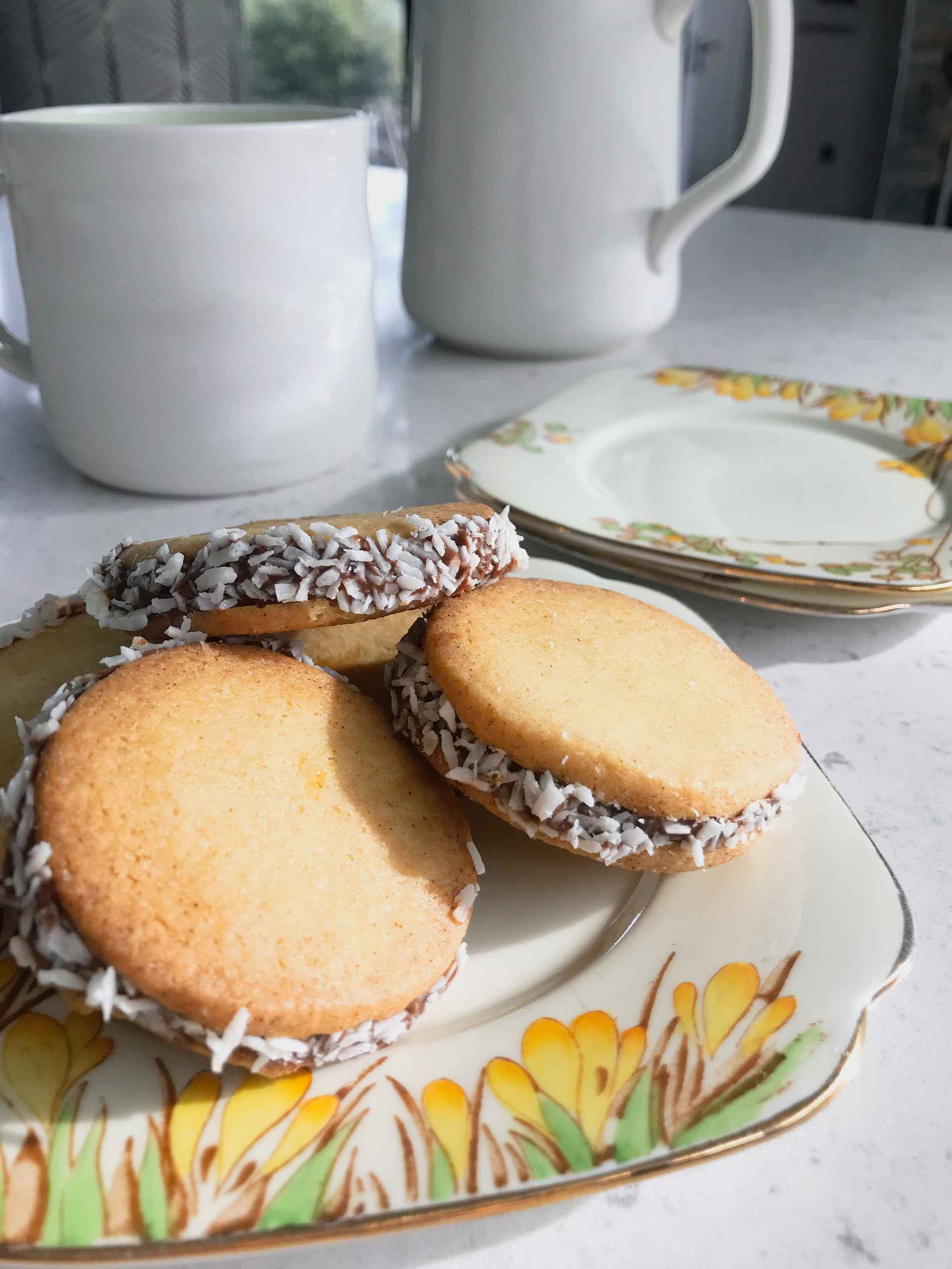 Alfajores on a plate.