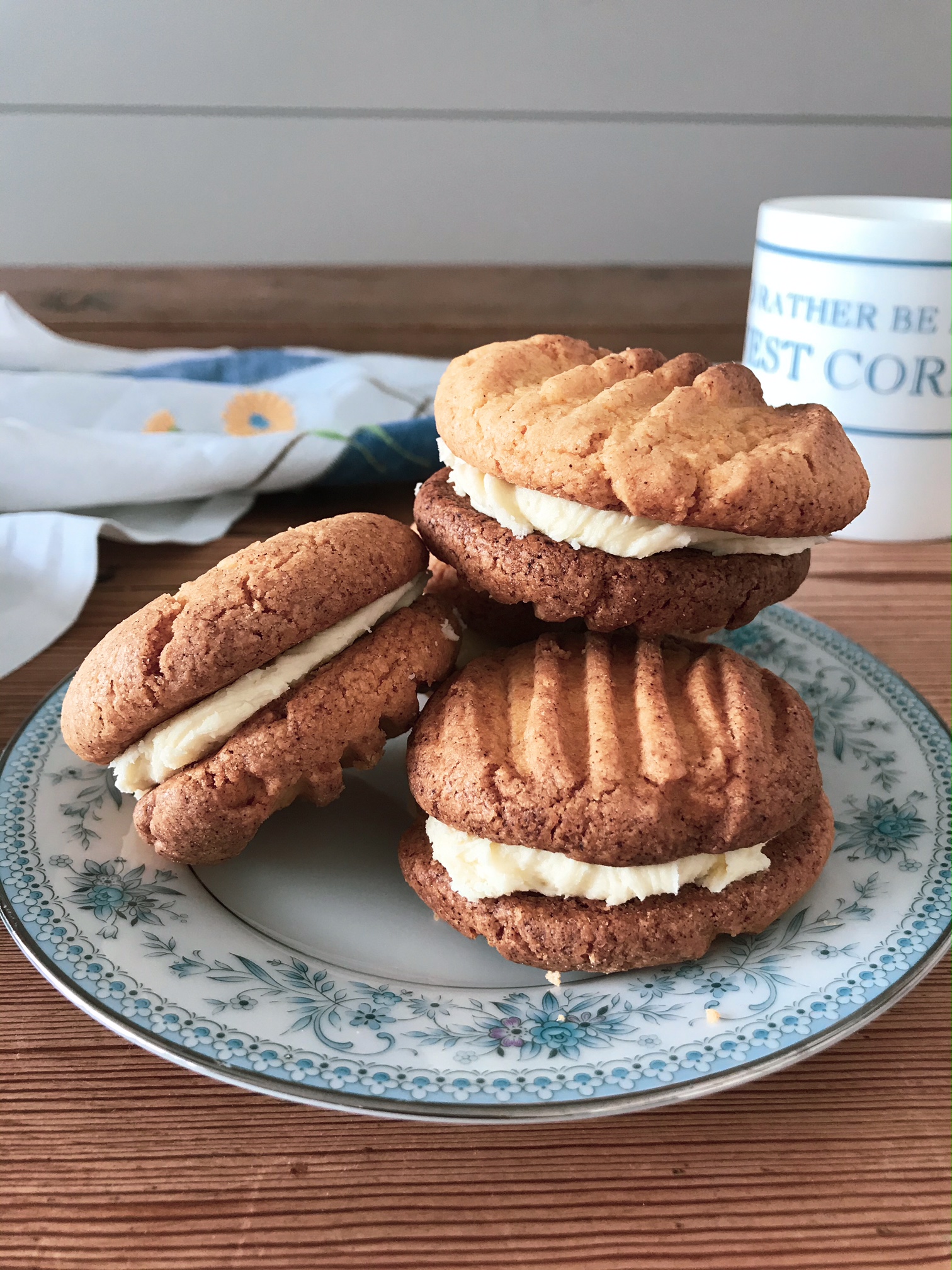 Cookies with filling on a sideplate.